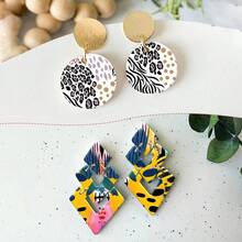 DONQE Leopard Vintage Stamps Floral Patterns Polymer Clay Transfer Paper, Ultra-Light Water Transfer Paper Compatible For DIY Jewelry Making, Soft Ceramic Earrings, Craft - Multicolor - View 3