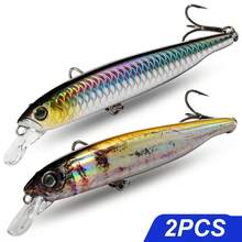 ñuelo de pesca suspendido 10g 10.2cm Minnow con anzuelos triples, kit de swimbait, aparejos de pesca, wobbler, sonajero, crankbait, cebo de pesca, jerkbaits - 2 piezas AE - Ver 2