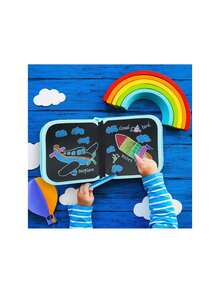 Tabla de Dibujo Portátil para Niños, Juguetes de Almohadilla de Dibujo de Aprendizaje Temprano Borrables a Doble Cara, fantástico juguetes Navidad y año Nuevo regalo, 12 Bolígrafos Borrables de Color,37496095 - Gris Claro - Ver 5