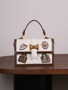 2026新款时尚奢华刺绣绗缝图案小方包，优雅高端大容量女士单肩包 - 彩色 - 查看 15