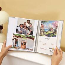 1本自粘相册，尺寸可选3x5、4x6、5x7、6x8、8x10英寸（27*24厘米），磁性剪贴簿相册，DIY，40页，亚麻封面，含DIY相册配件 - 彩色 - 查看 8