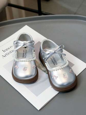 女童甜美玛丽珍刺绣皮鞋，公主风，春秋新款，幼儿/小童