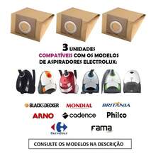 Filtro Saco Papel para Aspirador de Pó Britania Faciclean 1000 1400 1420 1480 1640 ( 3 Sacos em 1 Embalagem Premium Menalux ) - Caqui - Visão 2