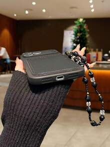 Minimalist Rhombus Crossbody Strap Phone Case + Card Slot Ultra Wallet Lanyard Thick Shockproof Phone Protective Cover Compatible With Iphone 16/16 Pro/16 Plus/16 Pro Max, 15 Pro Max, 13/14/11/12 Series, Galaxy A/S Series, Redmi Series - Black - View 6