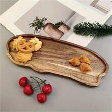 Wooden Tray, Snack Tray, Breakfast Tray, Cooked Food Plate, Cheese Plate, Dessert Plate, Bathroom Vanity Tray, Suitable For Breakfast, Coffee Table, Home, Restaurant Use