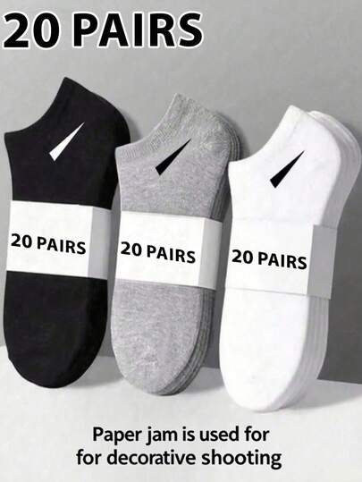 15 Pairs Unisex Sports Socks, Available In White, Black And Gray, Striped Design, Comfortable Cuff. Classic Solid Colors, Minimalist Fashion, Suitable For Daily Wear.