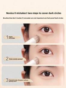 遮瑕刷 眼下迷你斜角平头歌舞伎鼻部轮廓刷 用于遮瑕、晕染、定妆、抛光粉底液、膏状化妆品专业小型粉底刷 - 粉色 - 查看 3