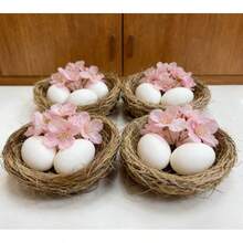 Easter Decoration Woven Straw Bird Nest, Handmade Mini Birdhouse, Matching Prop For Easter Egg Ornaments, 5 Sizes Optional - Brown - View 2