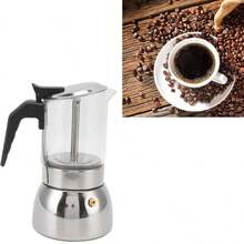 Aimall New Stainless Steel Coffee Maker, High-Temperature Resistant Glass Coffee Cup, Multi-Functional Portable Pour-Over Coffee For Home Use. - Silver - View 4