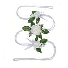 Artificial Wedding Flowers, Multipurpose Curtain Tieback Fake Flowers - Light Green - View 6