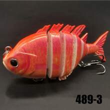 1pc/5pcsñuelos de Pesca SwimPanfish Multi Articulados Panfish Bluegill Swimbaits Duros de Superficie para Lubina Crank Agua Dulce Agua Salada - 489-2 amarillo - Ver 10
