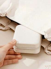 1 Stück minimalistischer Schmuckkasten, tragbarer PU Schmuckkasten für Sommerreisen, Schmuckaufbewahrungsbox für Ohrringe, Halsketten, Ringe, Schmuckaufbewahrung und -präsentation, Schmuckhalter mit großer Kapazität, geeignet für Ohrringe, Ringe, Halsketten, Armbänder, Nagelkunst, Muttertag, Geschenk, Schmuckaufbewahrungsbox für Frauen, Aufbewahrung für Studentenwohnheime, Dekoration für Schminktisch - Verschiedenfarbig - Übersicht 5