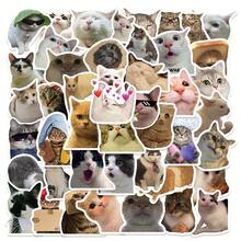 50pcs Cat Expression Decal Stickers, PVC Decorative Stickers Suitable For Phone Cases, Guitars, Helmets, Skateboards, Laptops, Water Bottles, Waterproof And Adhesive, Cute Cat Water Bottle Stickers, Aesthetic Waterproof Graffiti Laptop Stickers - Multicolor - View 8