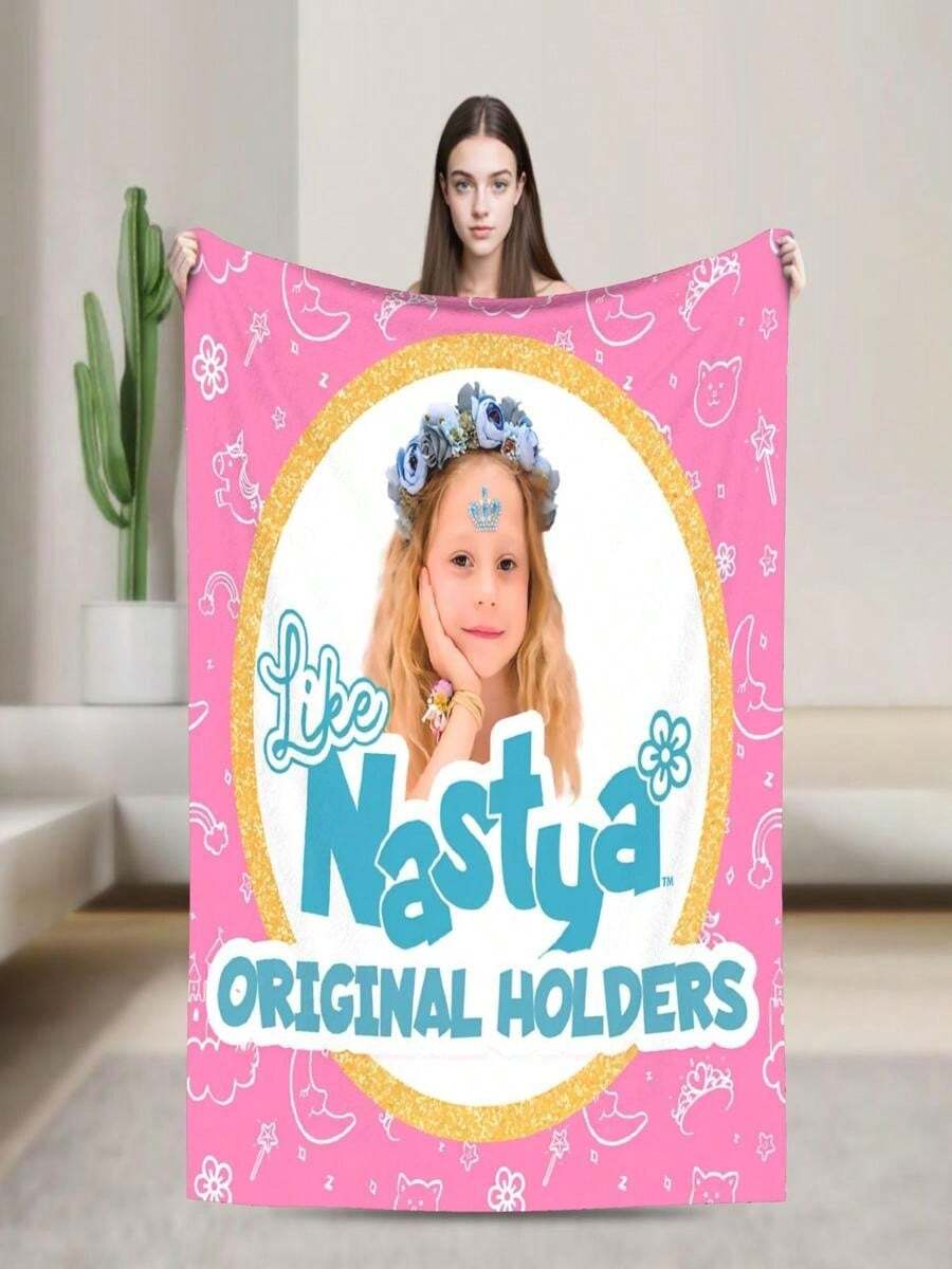 Cute Nastya Blanket Cover, Soft Wool Blanket, Airplane Travel Blanketvalentine's Day Room Decor - 白色 - 查看 1