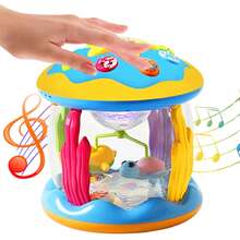 Multi-Function Interactive Baby Hand Drum Toy With Music & Lights, Rotating Ocean Animal Spinning Toy, Early Learning Sensory Development Toy For Toddlers 1-3 Years,Baby Crawling Toy / Toddler Interactive Toy / Birthday Gift For 1 Year Old / Baby Shower Gift - Multicolor - View 12