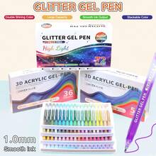 Languo 72 Color Shiny Acrylic Gel Pens,Super Shining Color Painting Gel Pen-Plus Drawing,Graffiti,Hand Account Writing For Acrylic Board/Eggshell/Canvas Shoes/Glass Cup Super Strong Coverage Ideas Gift Choice Back To School Essentials Art Supplies Stationery - Multicolor - View 2