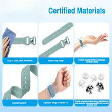 2对/4个装 防晕动症腕带 符合人体工程学设计 配有豆形按摩头，可进行穴位按摩 硅胶材质 适用于邮轮派对不适、晕机、晕车、孕吐及类似症状