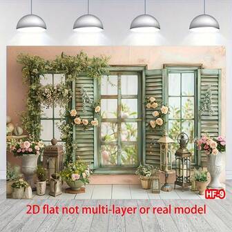 Decoración de paisaje de camino de jardín con tema de primavera, de una sola pieza y de gran tamaño, sin fuente de alimentación, apta para decoración interior y exterior, fácil de colgar.