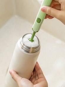 Replaceable Sponge Cup Brush, Detachable Cleaning Brush, Long Handle Cup Tea Stain Remover Bottle Brush - Multicolor - View 3