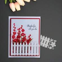 Creative Fence Wheel Metal Cutting Dies, DIY Scrapbooking Album And Embossing Stencil, Greeting Card Making Tool, Card Paper Cutting Crafts ,Gift Card Making Template Die Cuts. - Silver - View 2