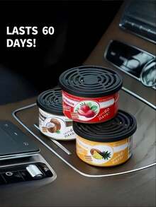 Auto Bhouse Auto Lufterfrischer, Holzkanister Verpackung, langanhaltender Duft, geeignet für Autos, Zuhause und Büros. 15 Duftvarianten erhältlich, natürliches Duft-Wachs und komprimierte Tabletten, Duft hält bis zu 60 Tage: Ananas Kokosnuss/Apfel/Lavendel/Wald/Neuwagen/Zitrone - A - Übersicht 2