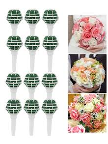 Großer Brautstrauß Halter, Schaum Blumenstrauß Halter, geeignet für künstliche Blumen, zum Befestigen von Frischblumen Dekoration, Brautstrauß, Hochzeitsdekoration, Hochzeitsaccessoires - Grün - Übersicht 7