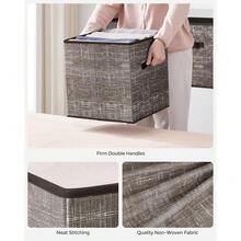 Storage Cubes, 13-Inch Non-Woven Fabric Bins With Double Handles, Set Of 6, Closet Organizers For Shelves, Foldable, For Clothes, Walnut Color UROB033K02,13inchLx13inchWx13inchH,WalnutColor - 胡桃色 - 查看 6