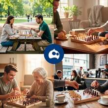 Bluelander Ajedrez de Madera Plegable 29 X 29 cm Abierto (29 x 14.5cm Cerrado), Tablero de Ajedrez con Piezas, Juego de Ajedrez Profesional Portátil para Niños y Adultos, Chess - 1 - Ver 2