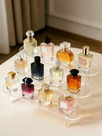 1pc Transparent Acrylic Tiered Display Stand, Versatile Desktop Acrylic Organizer For Figurines, Perfumes, Cosmetics, Accessories.Multi-Layer Organizer Transparent Display Stand Cake Stand Perfume Rack,Home Storage Display Stand Jewelry Cosmetics Display Stand