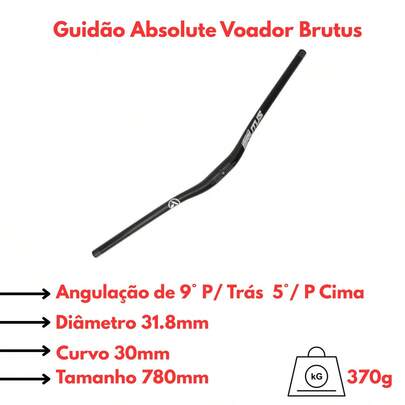 Guidão Absolute MTB Voador Brutus 31.8x780mm Curvo 30mm