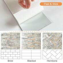 Azulejos Autoadhesivo Mármol AdhesivoAzulejos Para Cocina Panel Decorativo Pared Baño Grandes Pegatinas de Pared 3d Impermeables 10x20cm Blanco Calaeatta - Gris - Ver 4