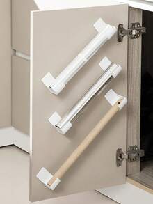 2 estantes de almacenamiento de cocina ajustables y sin perforación - Cajas de almacenamiento de plástico multifuncionales adecuadas para película de envoltura, bolsas de basura, etc. - Estante lateral de gabinete y refrigerador que ahorra espacio - Multicolor - Ver 9