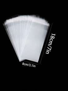 100pcs OPP Self-Adhesive Bags, Clear Dust-Proof Bags For Packaging Small Jewelry, Baked Goods, Packaging Bags, Holiday Gifts, Party Favors, Popsicles, Cookies, Bakery - 彩色 - 查看 9