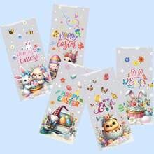 50/100pcs Easter 2026 New OPP Self-Adhesive Bags, Rabbit & Egg Cartoon Gift Packaging Bags - Multicolor - View 5