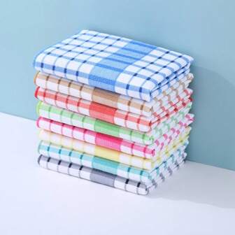 1/3/5 st. moderna rutiga disktrasor, supermjuka mikrofiberkökshanddukar, hög absorberingsförmåga, flerfärgade, 3D-präglade design, livfulla färger, tvättbara och hållbara, lämpliga för kök, terum, vardagsrum. Unik present till vänner och familj. Polyesterduk i tecknad stil med coolt triangulärt mönster, utsökt tryck och prägling, perfekt för rengöring av kök och matsal.