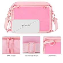STEAMEDBUN Ita Bag Crossbody Small Ita Purse Pin Display Bag With Insert,Pink - Pink - View 6