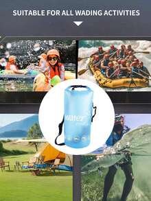 1-Piece Waterproof Dry Bag, With Roll-Top Lightweight Waterproof Storage Backpack (Blue, 10L), Integrated Waterproof Phone Pouch, Suitable For Travel, Swimming, Boating, Kayaking, Camping And Beach Activities, Beach Essentials, Pool Float - Blue - View 4