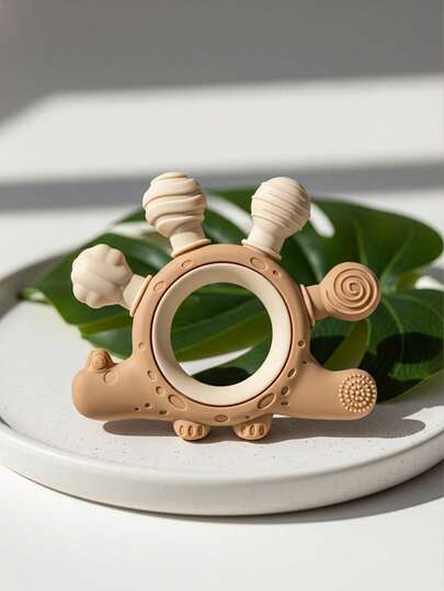 1 pieza Juguete de dentición de silicona con diseño de pata de perro de dibujos animados, chupete de dentición, juguete de dentición educativo de silicona - Juguete perfecto para masticar y estimular los sentidos para bebés de 6 a 12 meses