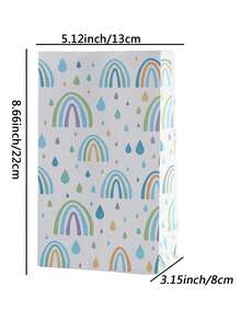 5个彩虹牛皮纸礼品袋，带底，适用于礼品、派对、节日，附赠5张贴纸 - 彩色 - 查看 3