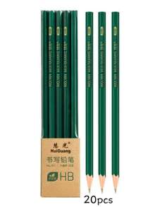 5支经典绿色六角木质铅笔，学生考试返校文具，2B/HB/2B考试铅笔，答题纸书写绘画用品 - 墨綠色 - 查看 10