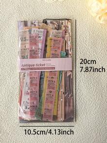 30 piezas/paquete Pegatinas de boletos vintage, materiales de decoración de collage DIY - Multicolor - Ver 2