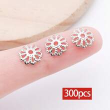 300pcs Flower Bead End Caps Flower Filigree Bead Caps Gold Spacer Beads Caps Ends Iron Bead Caps Loose Spacer Beads Bulk Earrings For Bracelet Jewelry Making