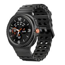 Marine Silicone Sport Band Compatible With Samsung Galaxy Watch 8 Classic 46mm Men Women, Soft Silicone Sport Breathable Band For Galaxy Watch 8 Strap 44mm 40mm,Black - Black - 查看 2