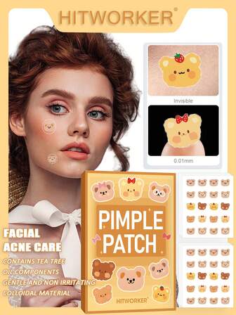 200PCS Cute Bear Stickers | Deeply Cleanses The Skin And Effectively Covers Pimples, Blackheads, And Blemishes. Gentle And Non-Irritating. A Must-Have Facial Care Product Suitable For All Skin Types.