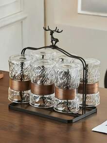 1 pièce Tasse à café en verre - fond solide, verre transparent, tasse à café élégante, tasse à thé, tasse à bière, résistante à la chaleur, convient pour un usage domestique, durable, applicable pour la cuisine et la salle à manger, avec porte-tasse, tasse à boisson multifonctionnelle, convient pour la maison, la cuisine, la salle à manger, le salon, la chambre, la salle de bain, le camping, le bar, le bureau - Multicolore - Voir 7