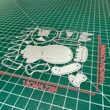 Creative Bear And Birthday Cake Metal Cutting Dies, DIY Scrapbooking Album And Embossing Stencil, Greeting Card Making Tool, Card Paper Cutting Crafts ,Gift Card Making Template Die Cuts. - Silver - View 6