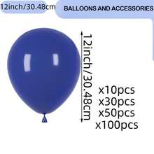 50/100个海军蓝5/10英寸气球套装，优雅复古色调，适用于婚礼、生日派对、情人节、周年纪念、求婚和节日装饰。气球表面光滑亮泽，色彩饱满持久不褪色，为浪漫或精致的场合营造高级氛围。 - 海軍藍+絲帶 - 查看 8