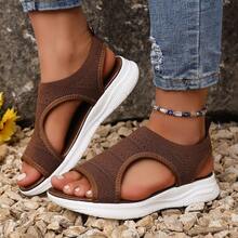 Women's Summer New Fashion Comfortable Flat Non-Slip Open Toe Casual Outdoor Daily Sandals - Brown - View 10