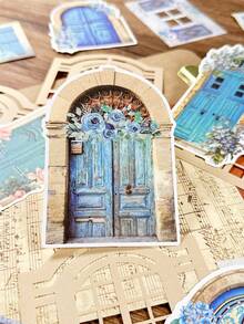 15pcs/Pack Vintage Hollow Decorative Flower Window Paper Cutting Scrapbooking Supplies, Multipurpose DIY Decoration, Planner, Junk Journal - Multicolor - View 7