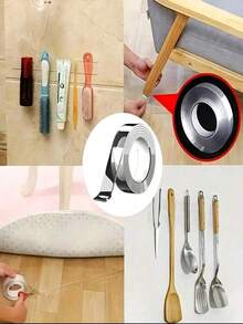 Cinta adhesiva nano de doble cara, súper fuerte, reutilizable y versátil - ideal para decoraciones navideñas, manualidades y artículos esenciales para la decoración del hogar - transparente - Ver 4